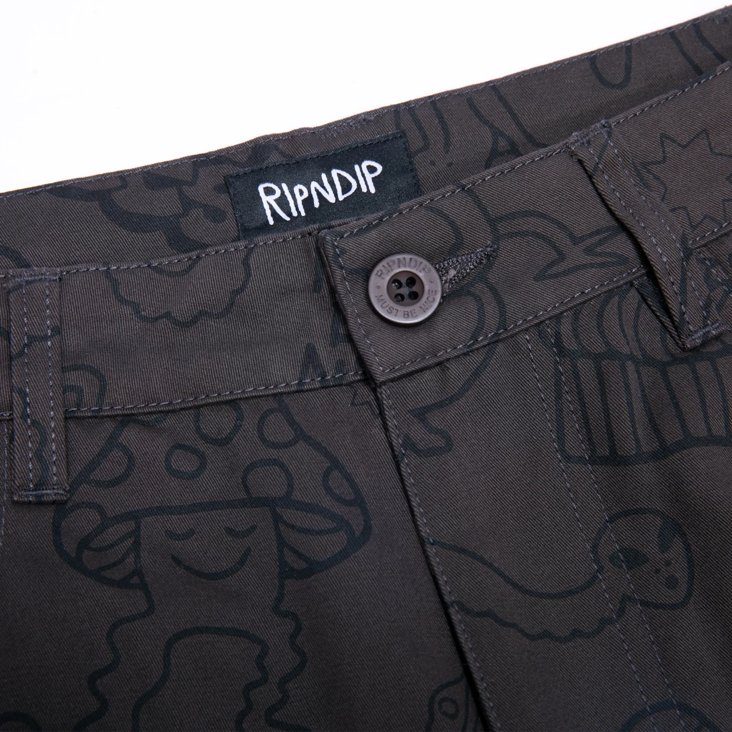 RIPNDIP Nerm Doodle Twill Shorts (Chocolate) 5 RIPNDIP Nerm Doodle Twill Shorts (Chocolate) - Image 5