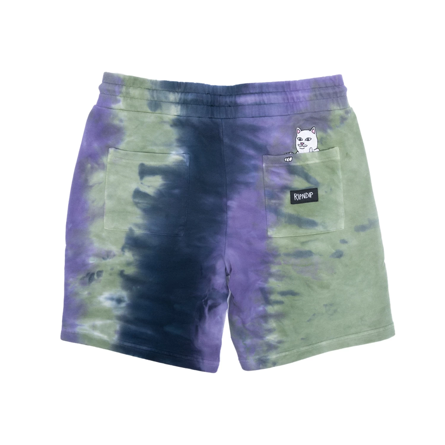 Ripndip Rubber Logo Sweatshorts (Sage/Slate Tie Dye) 2 Ripndip Rubber Logo Sweatshorts (Sage/Slate Tie Dye) - Image 2
