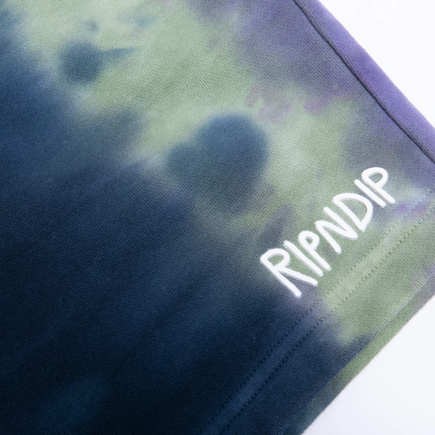 Ripndip Rubber Logo Sweatshorts (Sage/Slate Tie Dye) 5 Ripndip Rubber Logo Sweatshorts (Sage/Slate Tie Dye) - Image 5