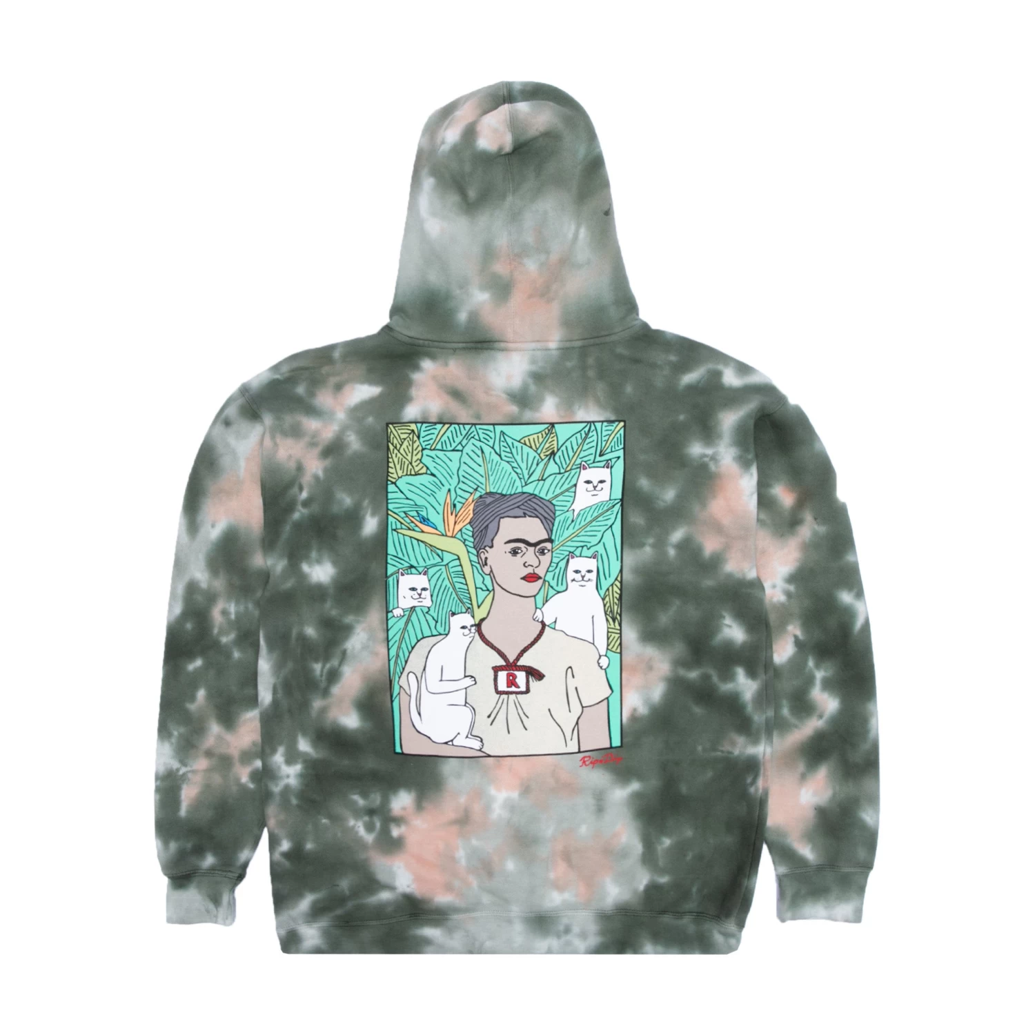 RIPNDIP Nermal Portrait Hoodie (Olive/Orange) 1 RIPNDIP Nermal Portrait Hoodie (Olive/Orange)