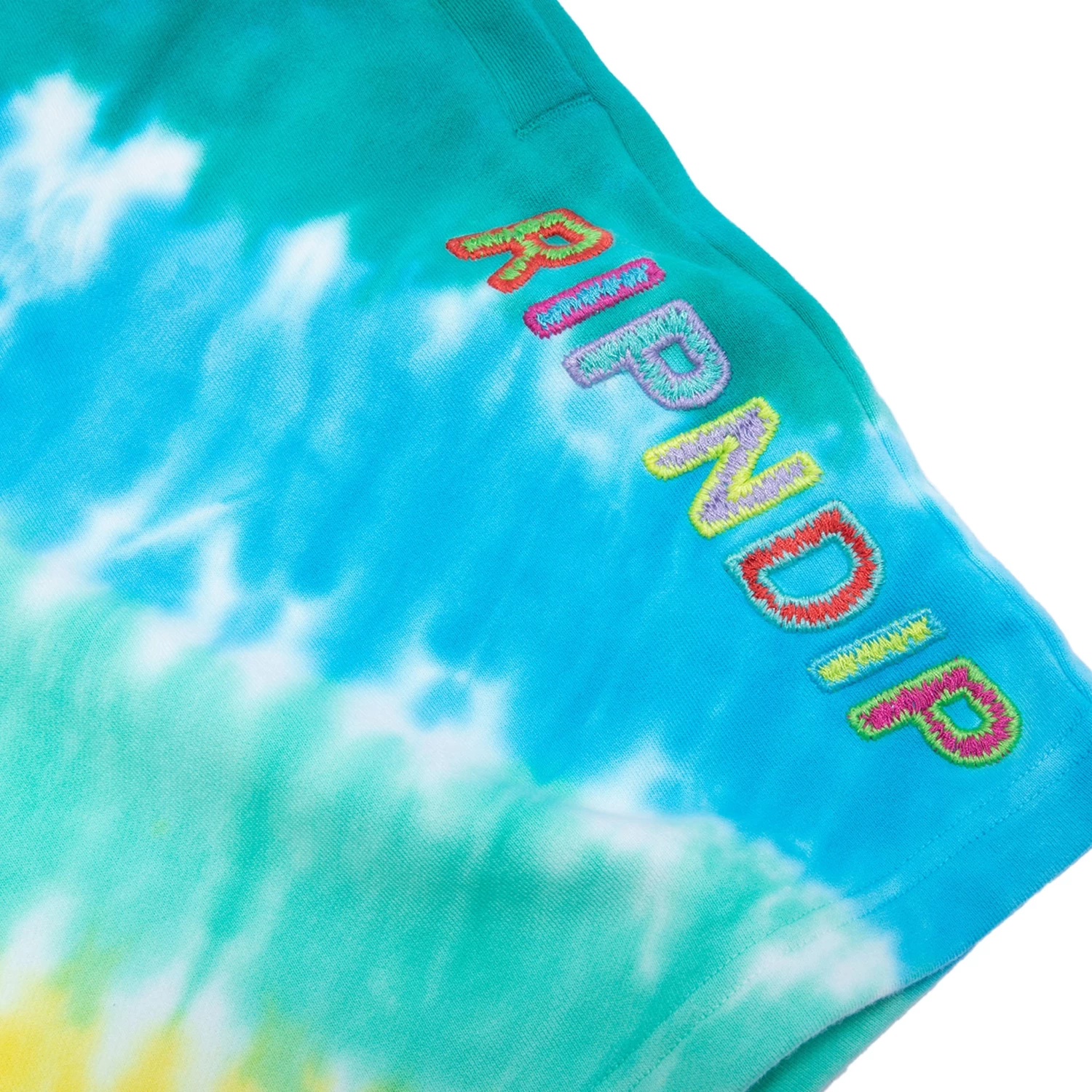 RIPNDIP Prisma Sweatshorts (Teal Rainbow Dye) 6 RIPNDIP Prisma Sweatshorts (Teal Rainbow Dye) - Image 6