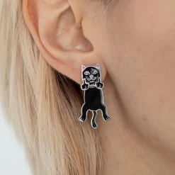 RIPNDIP Naughty Jerm Earrings (Black) -Urban Fashion Shop squarewomenssummer23 0008 9R9A3852