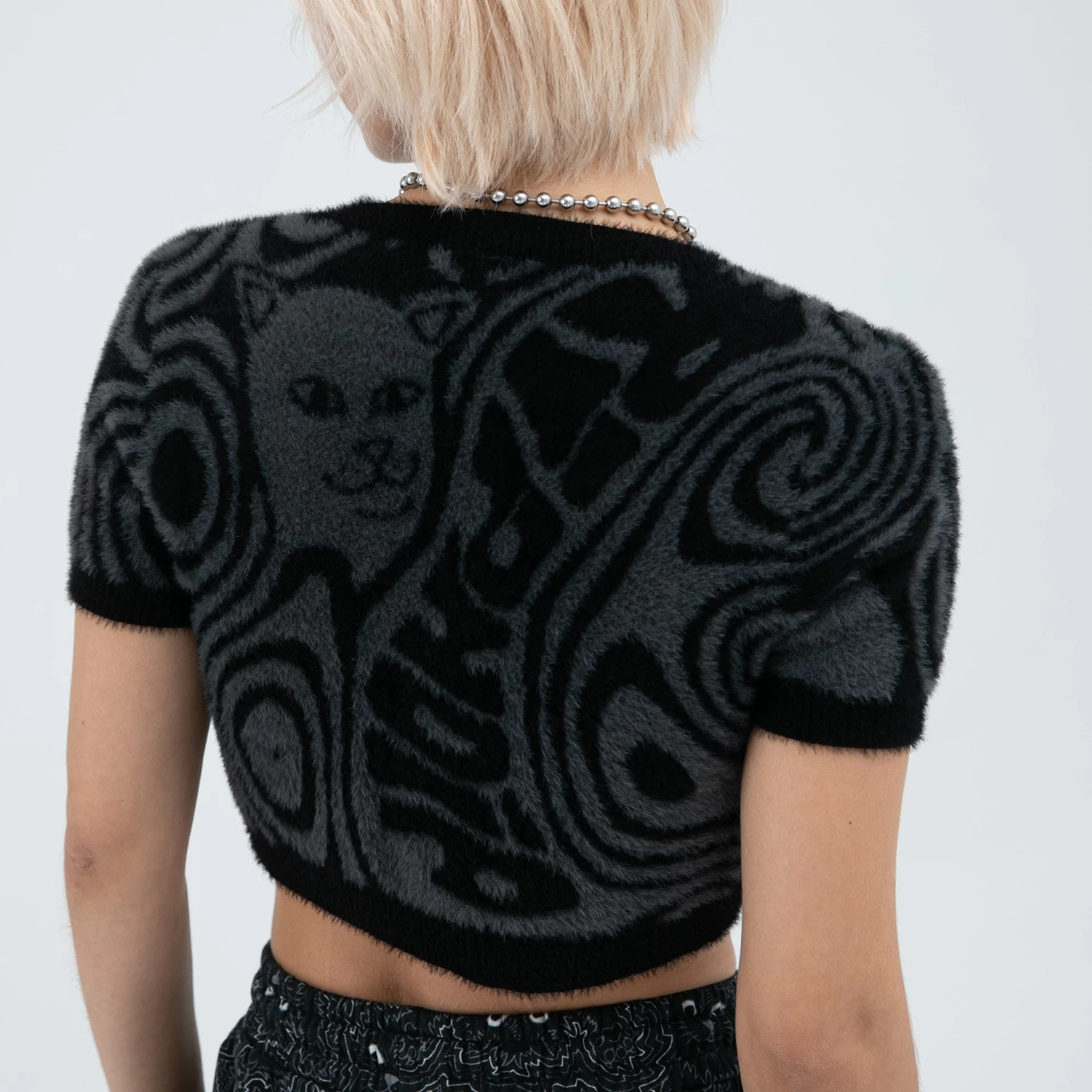 RIPNDIP Hypnotic Open Front Crop Top (Black) 4 RIPNDIP Hypnotic Open Front Crop Top (Black) - Image 4