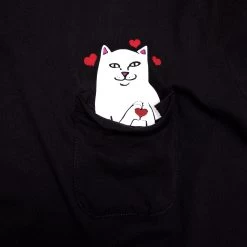 RIPNDIP Lord Nermal Loves Pocket Tee (Black) -Urban Fashion Shop v day tee