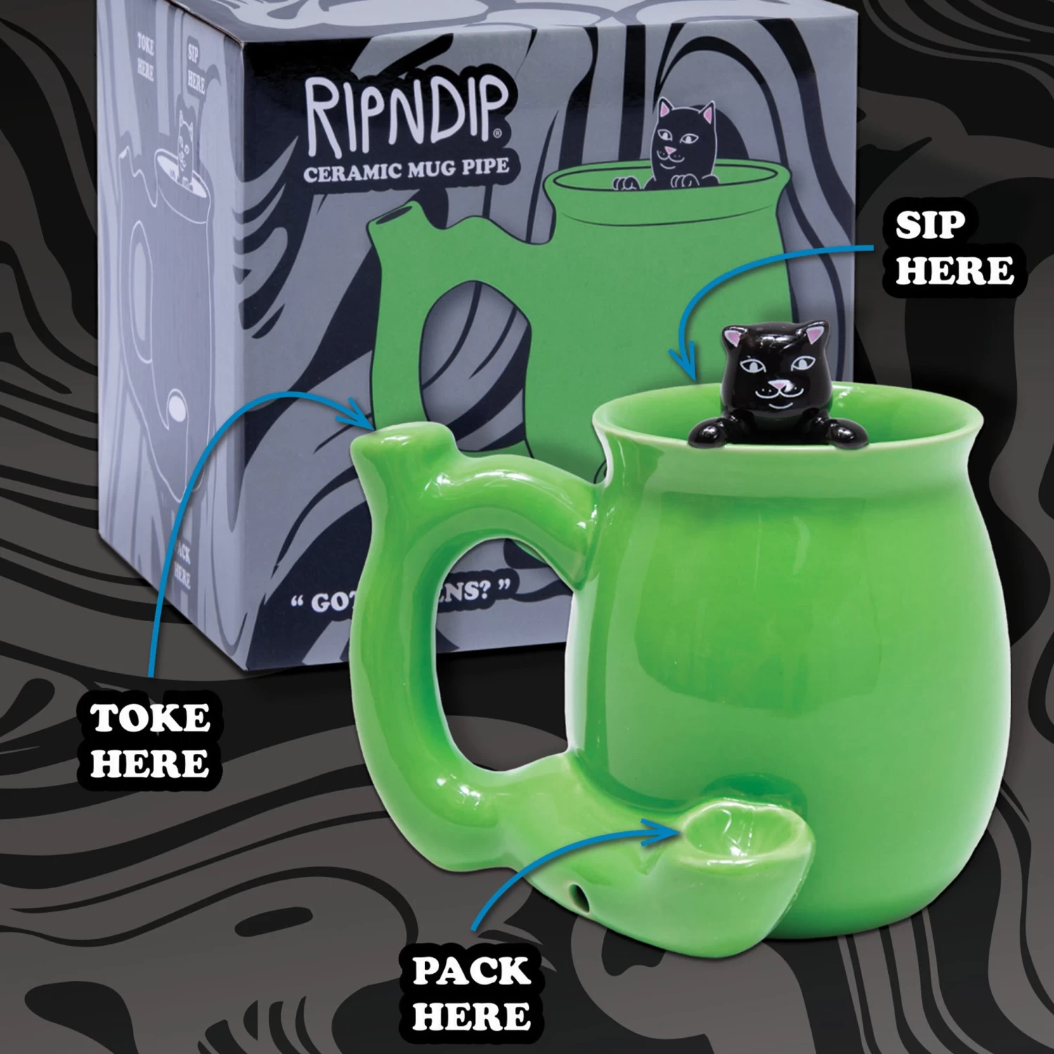 RIPNDIP Jermal Wake / Bake Mug (Green) 2 RIPNDIP Jermal Wake / Bake Mug (Green) - Image 2