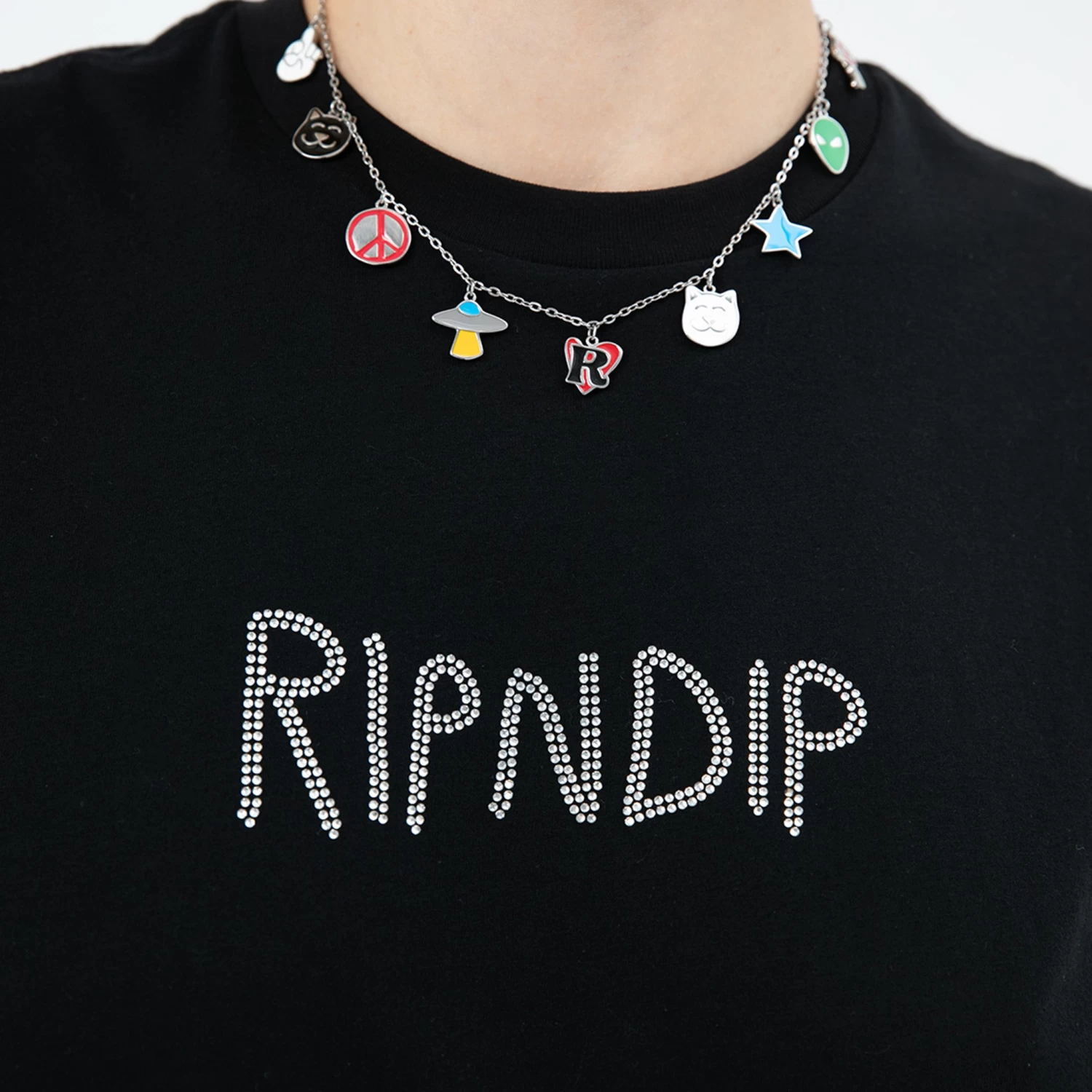 OG RIPNDIP Cropped Rhinestone Tank (Black) 3 OG RIPNDIP Cropped Rhinestone Tank (Black) - Image 3